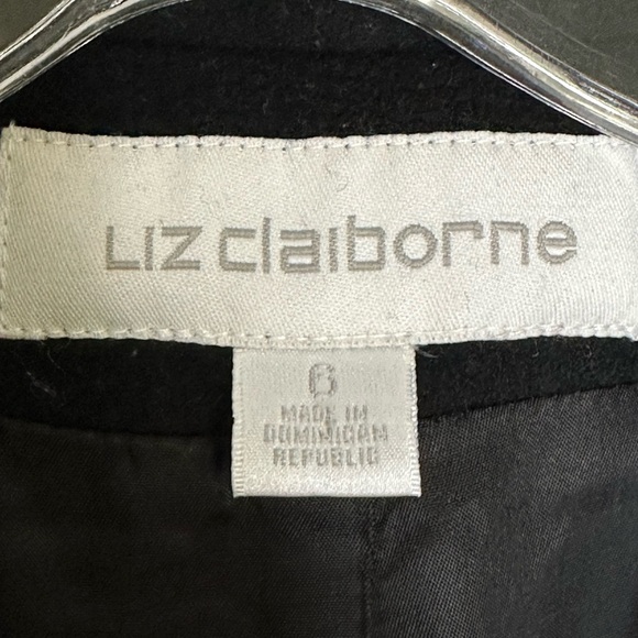 Liz Claiborne Black Wool Topcoat Size 6 - Picture 4 of 8